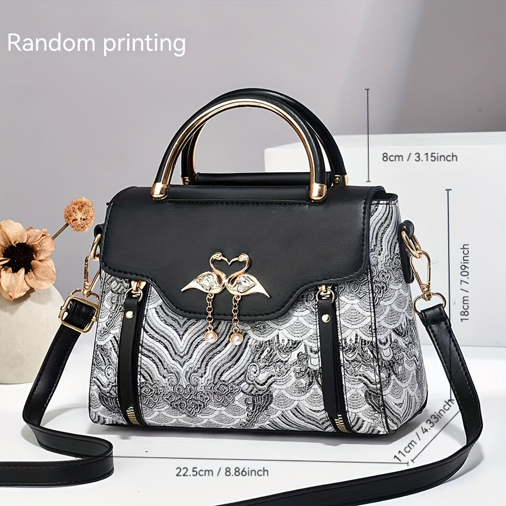 [Trendy Textured Bag] Stylish High-End Textured Women's Bag - Practical Printed Handbag - Trendy Shoulder And Crossbody Bag for Fashionable Ladies