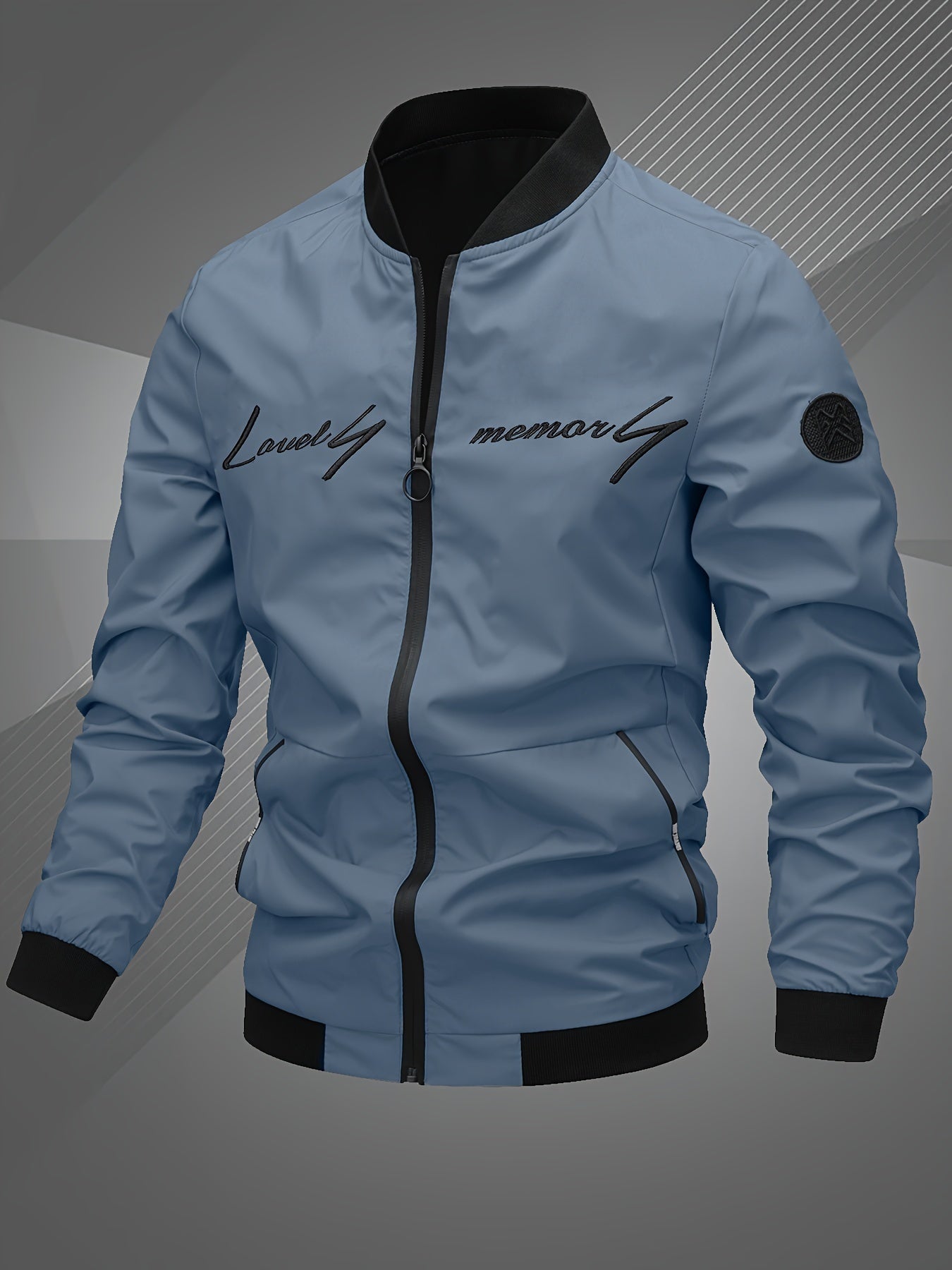 Men'S Letter Embroidered Casual Bomber Jacket, Mens Winter Jackets And Coats, Fridays Items, Mens Gifts Ideas, Gifts for Men, Thermal Wear for Men, Christmas Gifts, Suitable for Everyday Life, Home, Outdoor, Work, And Leisure Settings.