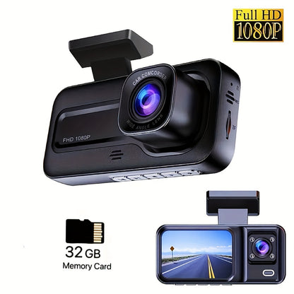 3 Lens Camara Para auto, Car dashcam 1080P Front | 480P Interior & Rear Cams Dashcam, Car Accessories | Car DVR | Video Recorder Car | Parking Monitoring Insede IR Night Vision, Loop Recording, Halloween/Christmas/gift.