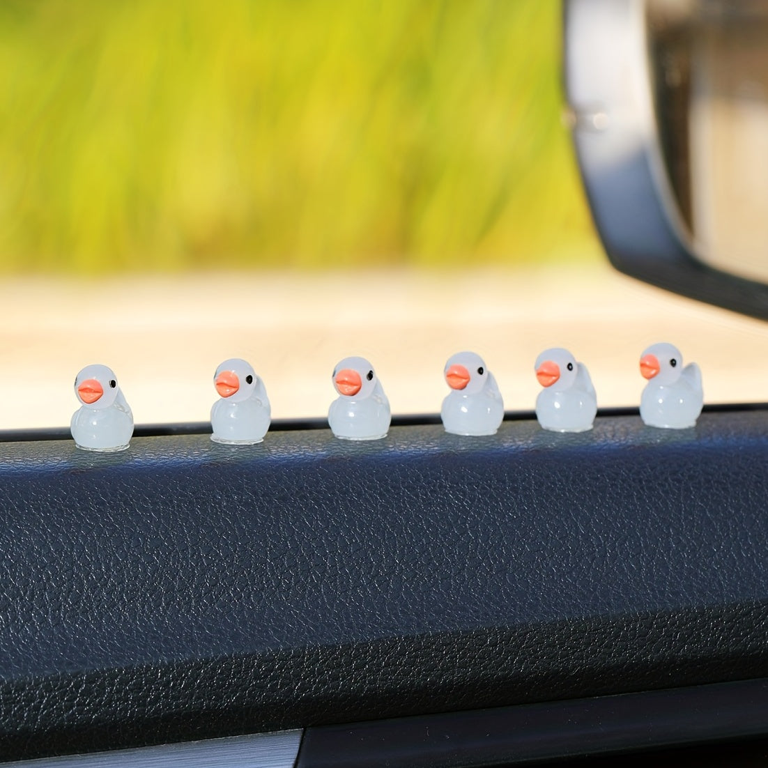 6pcs Glow-in-the-Dark Little Duck Fluorescent Duck Cute Car Interior Decoration Center Console Decor