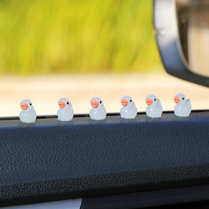 6pcs Glow-in-the-Dark Little Duck Fluorescent Duck Cute Car Interior Decoration Center Console Decor