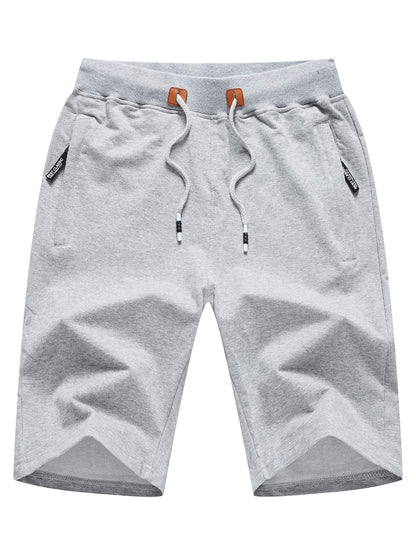 Men's Shorts Casual Classic Fit Stylish Drawstring Elastic Waist Summer Beach Shorts With Zipper Pockets Workout Sport Shorts