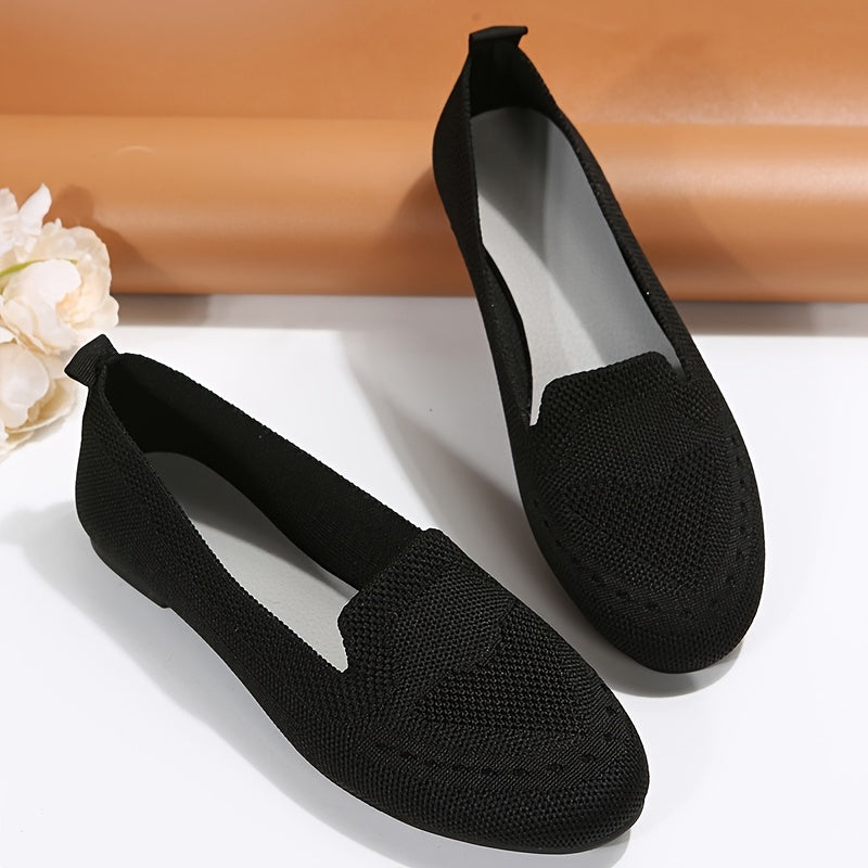 [Plus Size Flat Shoes] Plus Size Women's Flat Wide-Toe Shoes | Casual Round Toe Slip-on with Fabric Upper and Soft Sole, Suitable for Spring