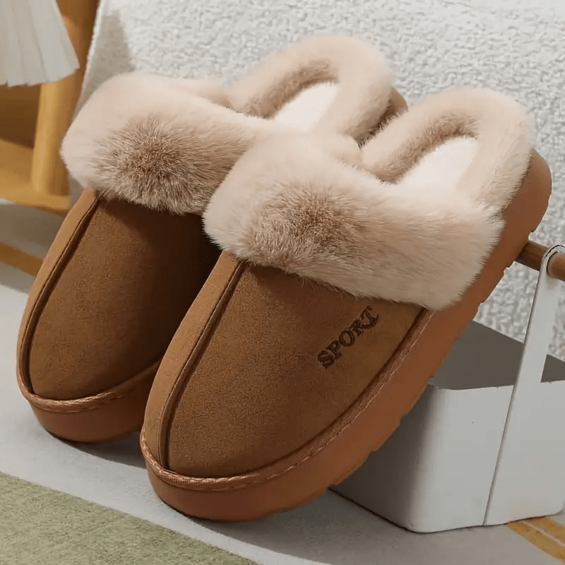 Women'S Comfortable Plush-Lined Slippers | Winter Indoor/Outdoor Warm Slip-On Shoes with EVA Sole, Casual Style, Perfect Gift for Couples, Women Shoes