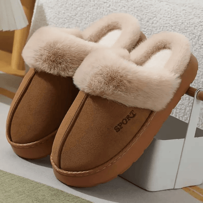 Women'S Comfortable Plush-Lined Slippers | Winter Indoor/Outdoor Warm Slip-On Shoes with EVA Sole, Casual Style, Perfect Gift for Couples, Women Shoes