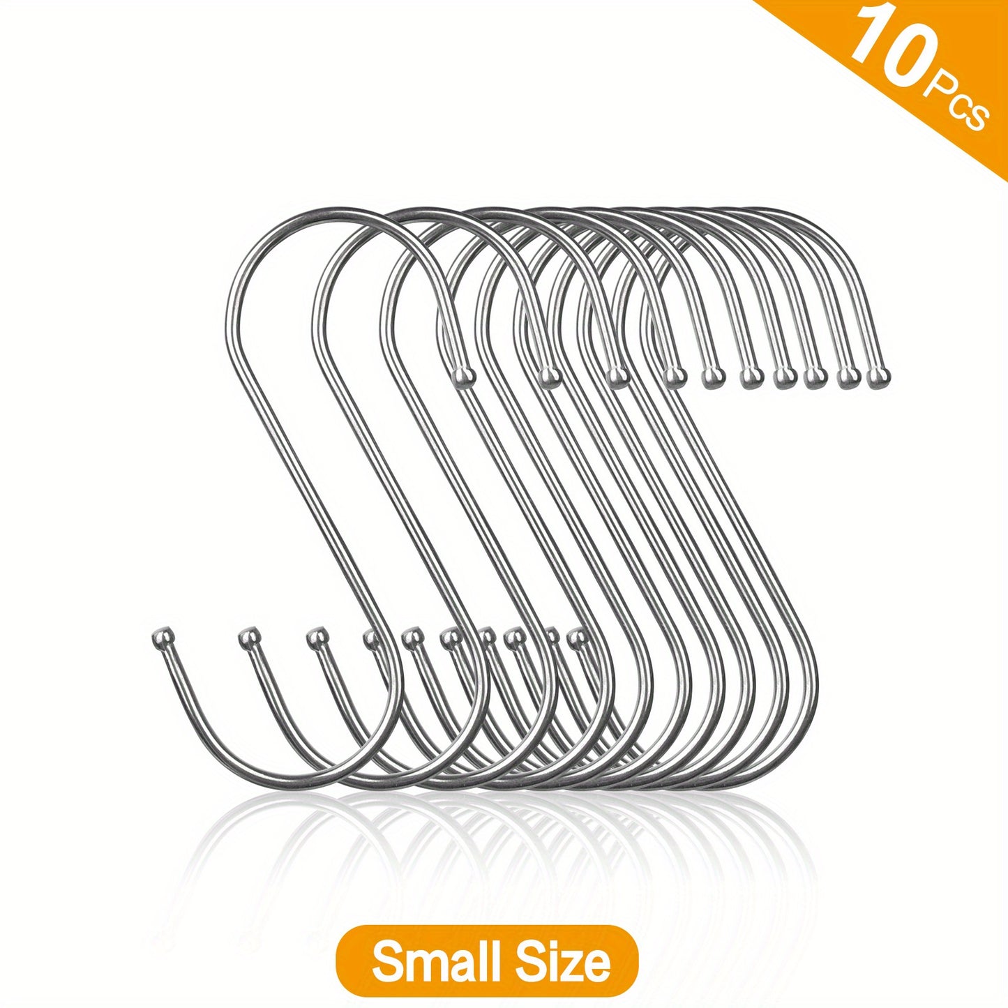 10pcs Extra Large S-shaped Hook, Heavy Stainless Steel Hook - Kitchen Hook Household S-shaped Metal Steel Pipe S-hook Has Many Uses, Which Is Very Suitable for Clothing, Kitchen Utensils, Tableware, Plants, Towels, Garden Tool