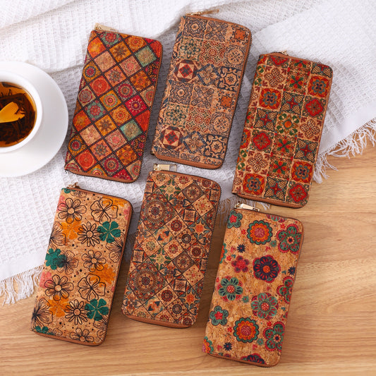 [Wood Grain Wallet] Stylish Multifunctional Wood Grain Wallet - Portable Geometric Design with Multiple Card Slots - Unique Artistic Vintage Look