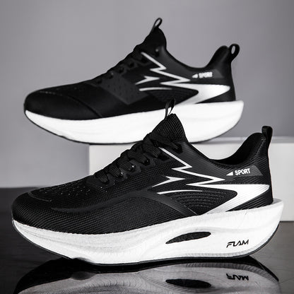 Men'S Ultra-Light Professional Marathon Running Shoes with Carbon Plate Shock Absorption | Breathable Low-Top Design, Fluorescent Upper, TPR Sole for All-Season Training, Gym, Track, and Everyday Use