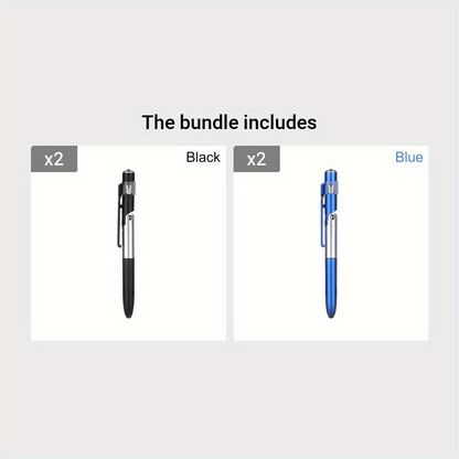 1pc Multi-function 4-in-1 Foldable Ballpoint Pen Stylus (Flashlight + Support) for Tablet Cellphone