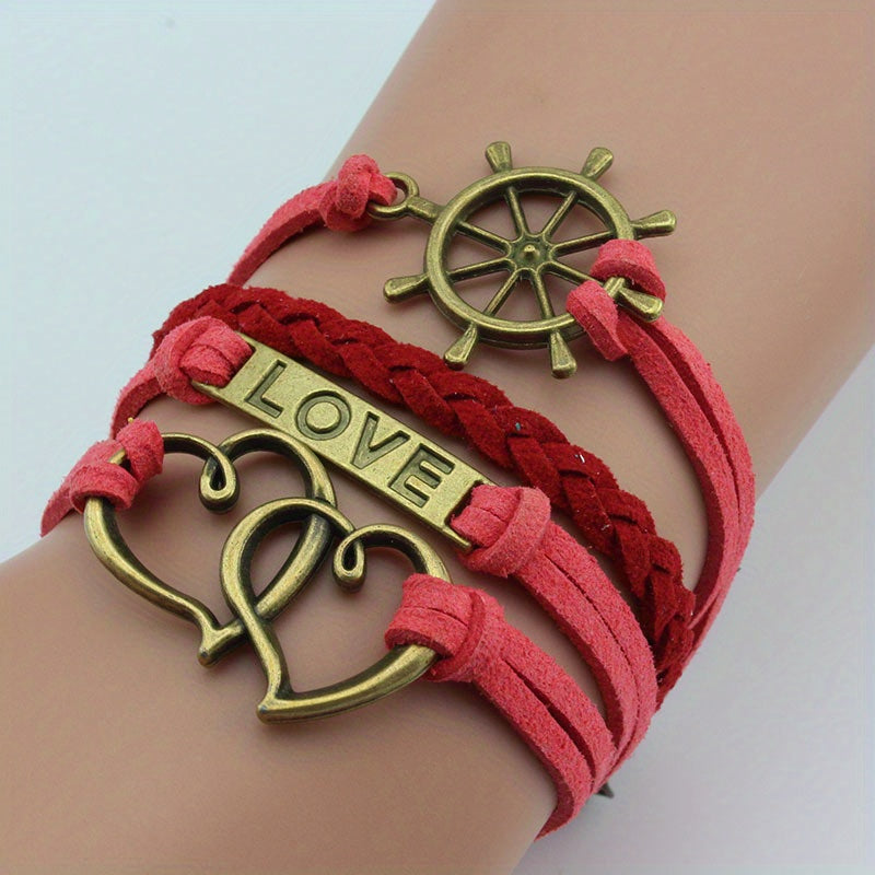 European and American Fashion Jewelry Owl Heart Number 8  Braided Bracelet