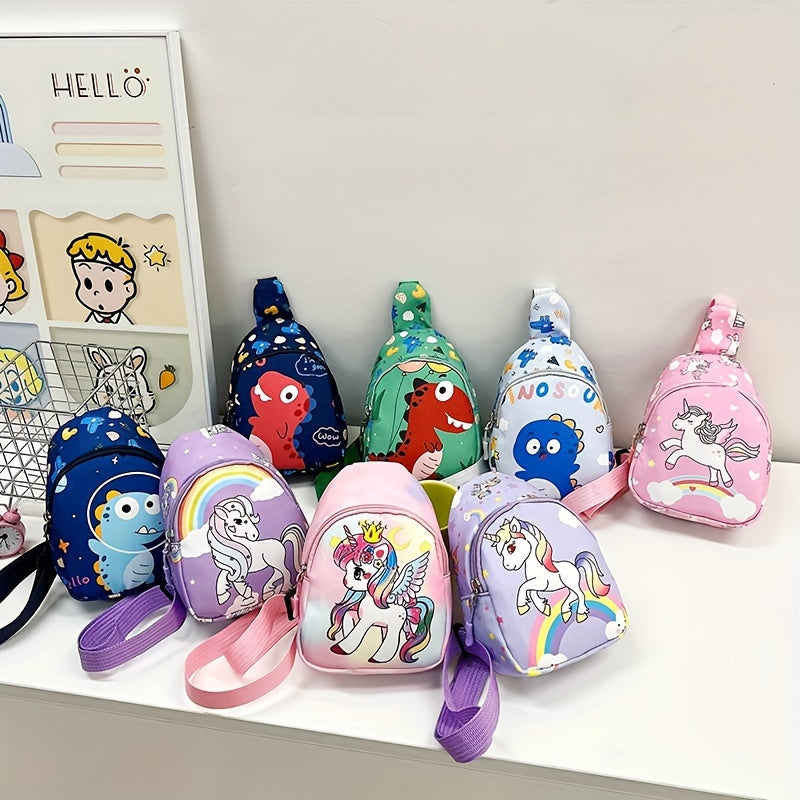 Back-To-School Chest Bags, a Unicorn-Patterned Shoulder Bag for Girls, a Easy Dinosaur-Patterned Waist Bag for Boys, Suitable for Children Aged 3-6 And Under 3.2 Feet/1 Meter, an Ideal Gift Choice