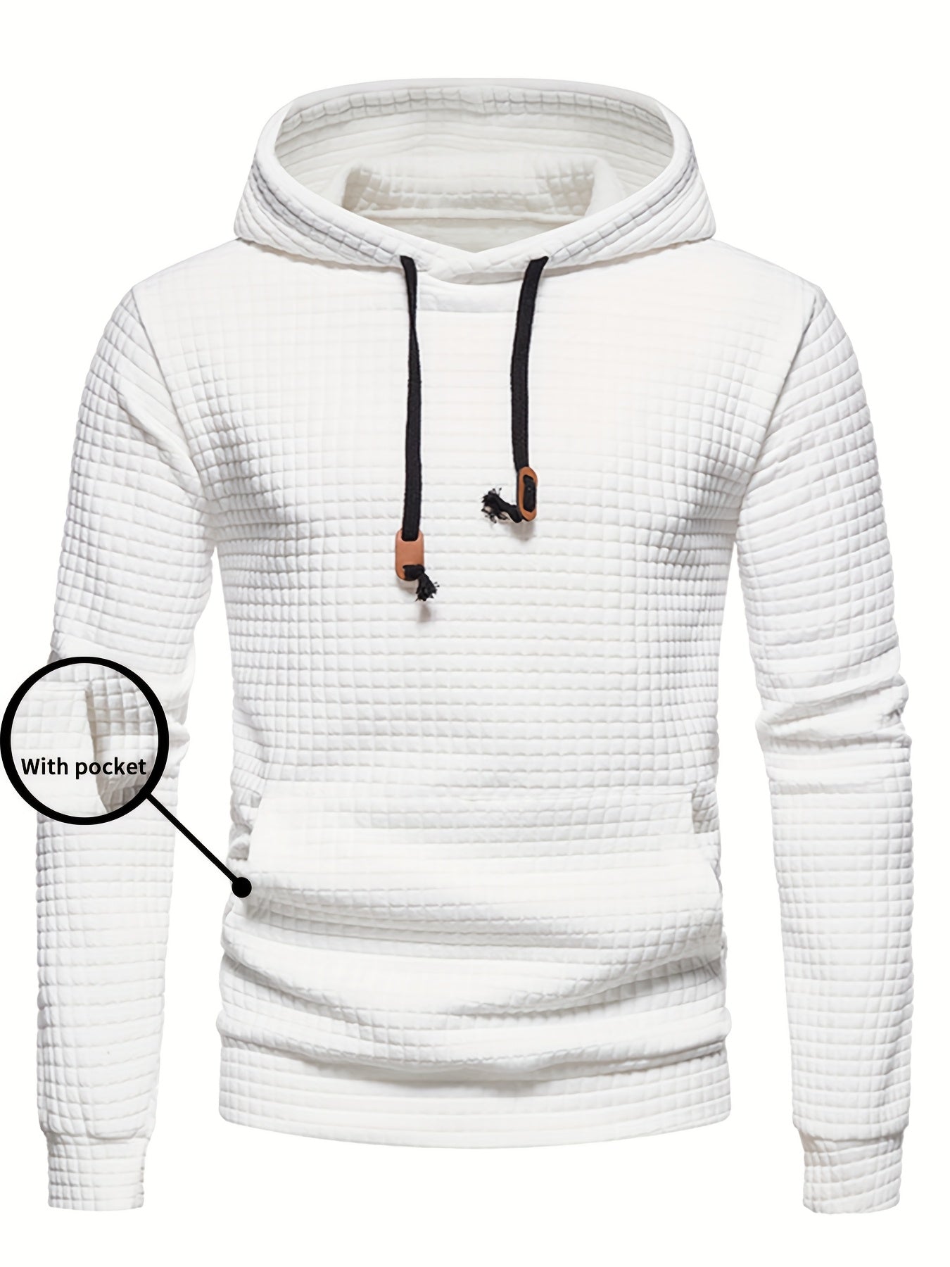 New Autumn And Winter Men'S Pullover Sweatshirt Made of Jacquard Check Fabric, Suitable for Sports, Casual Wear, Outdoor Jogging, And Fitness Training with Long Sleeves