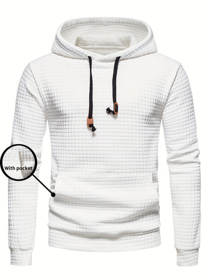 New Autumn And Winter Men'S Pullover Sweatshirt Made of Jacquard Check Fabric, Suitable for Sports, Casual Wear, Outdoor Jogging, And Fitness Training with Long Sleeves