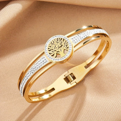 A Men'S Stylish Tree of Life Bracelet Made of 316L Stainless Steel, Perfect As a Holiday Gift