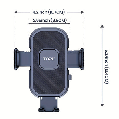 TOPK Car Phone Holder Mount for Car Air Vent, Hook Clip 360° Rotation Phone Mount for Cellphones, Dashboard Mount, ABS Material, Non-Waterproof, Adjustable Shape, Car Accessorie