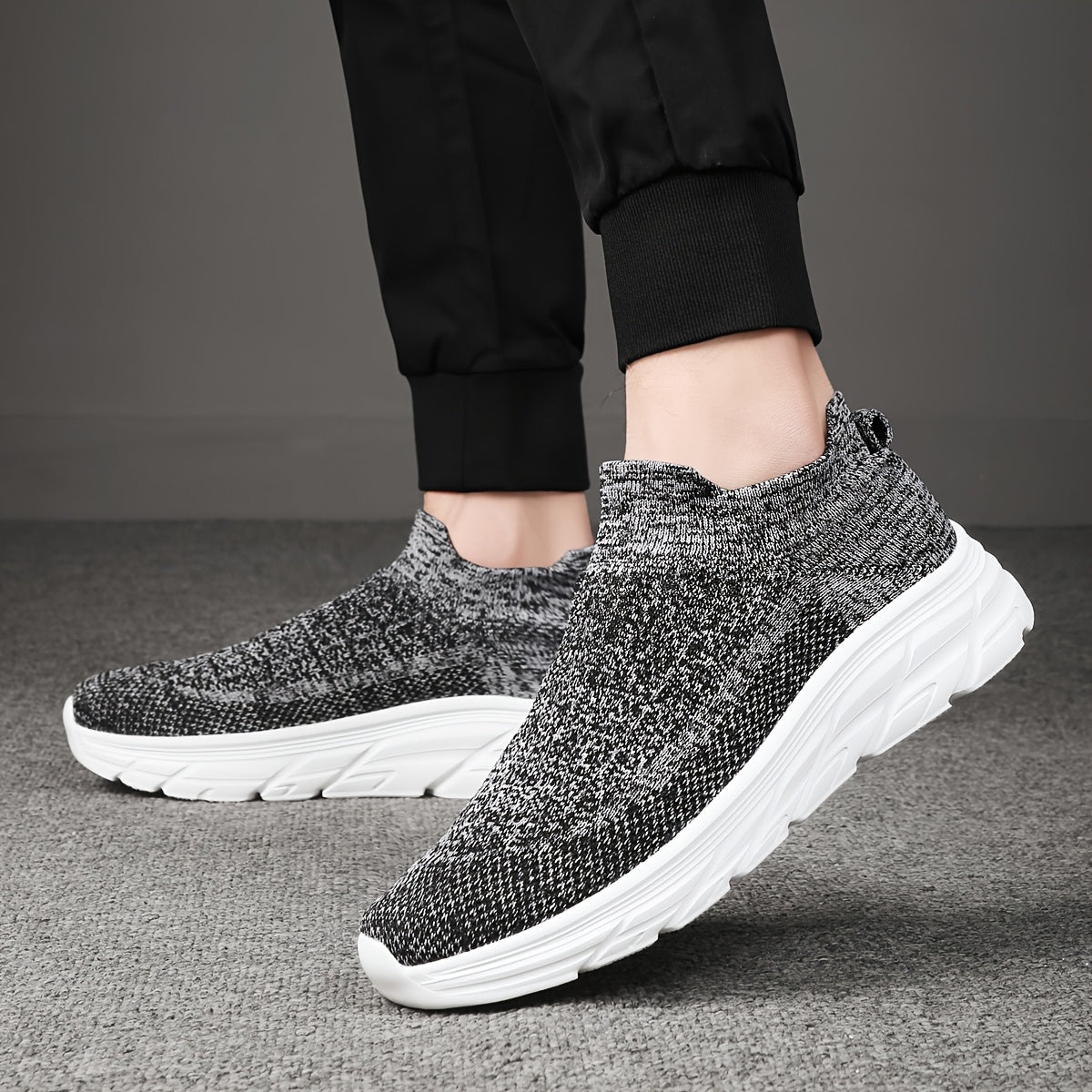 Men's Casual Sneakers, Comfortable and Breathable Slip-On Sock Shoes