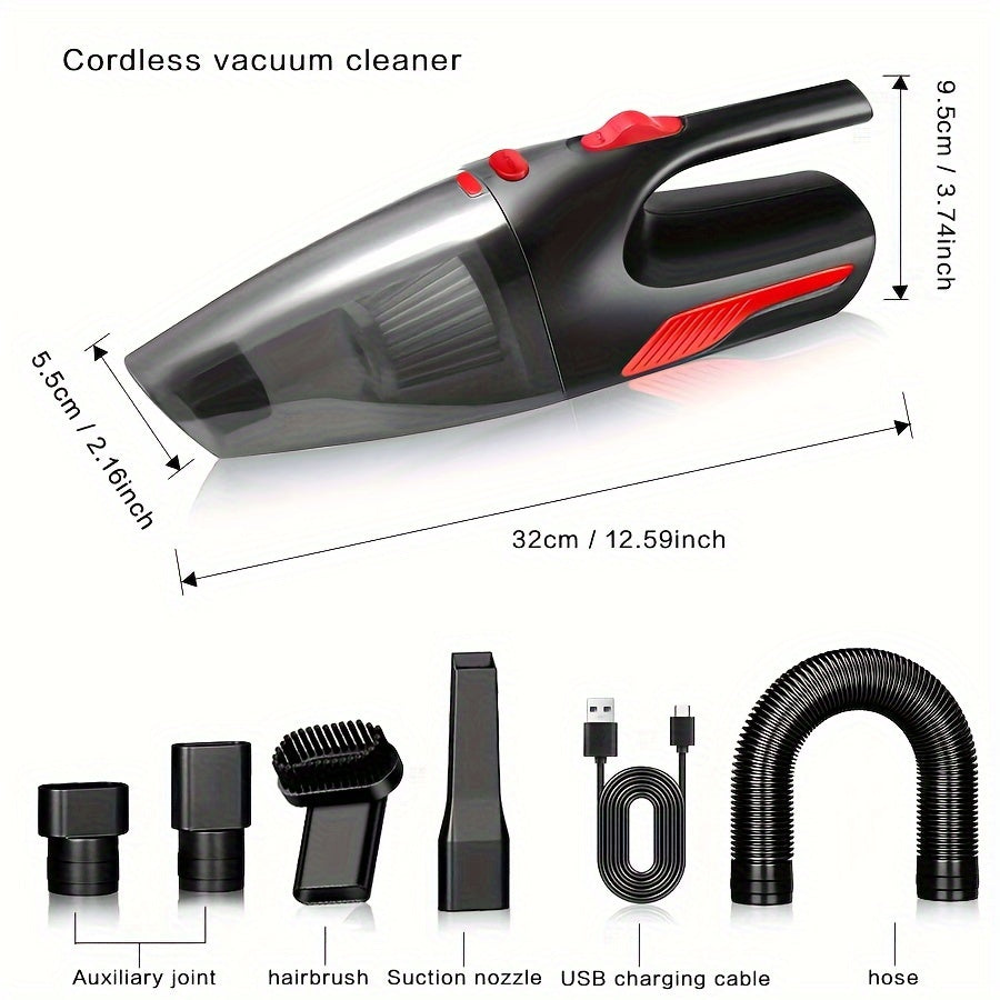 7pcs High-Power Cordless Vacuum Cleaner Set, Dual-Use for Home and , Strong Suction for Dust Removal and Interior Cleaning, Multi-Scene Use