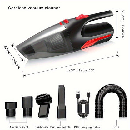 7pcs High-Power Cordless Vacuum Cleaner Set, Dual-Use for Home and , Strong Suction for Dust Removal and Interior Cleaning, Multi-Scene Use