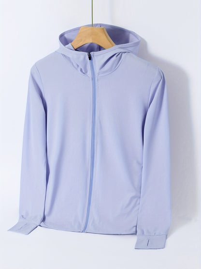 Women'S Lightweight Summer Protection Swimsuit Jacket with Front Zipper - Breathable & Stretchy Fabric, Ideal for Beach, Pool, and Fishing