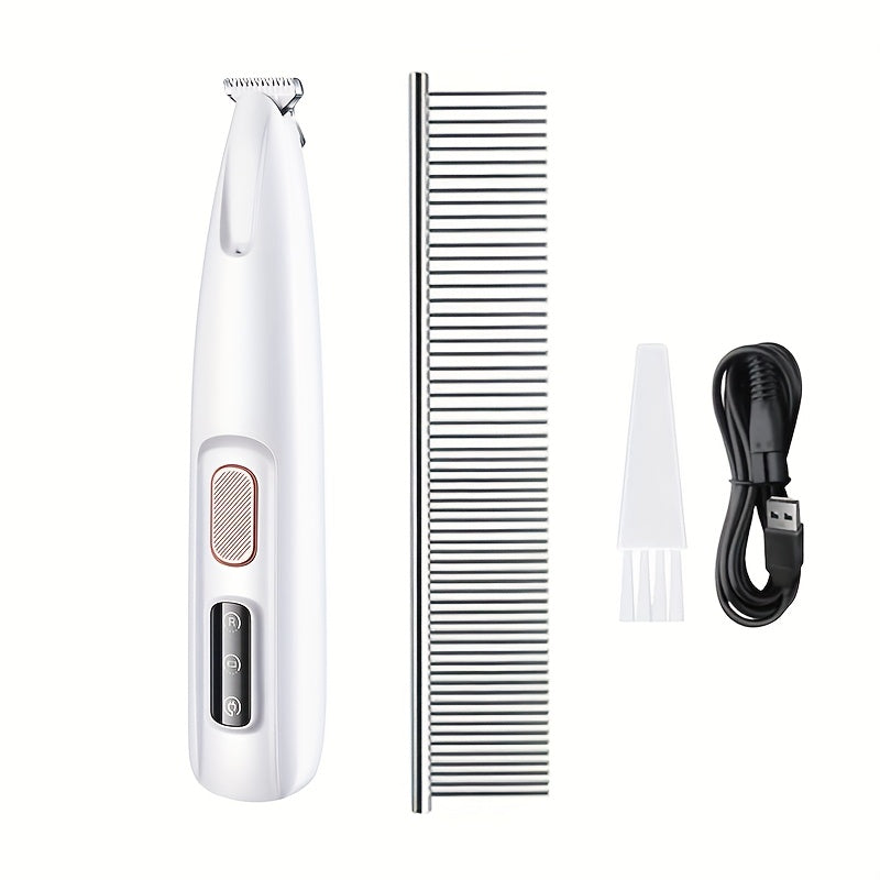 [LED Pet Grooming Clippers] USB/Battery LED Pet Grooming Clippers - Quiet, Safe Low Noise Electric Nail Trimmer, Long-Lasting Battery for Dog & Cat, Home or Professional Grooming, Ideal for Puppies, Kittens, Small Dogs, Cats, Sleek Design, Durable Constru