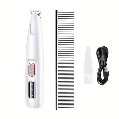 [LED Pet Grooming Clippers] USB/Battery LED Pet Grooming Clippers - Quiet, Safe Low Noise Electric Nail Trimmer, Long-Lasting Battery for Dog & Cat, Home or Professional Grooming, Ideal for Puppies, Kittens, Small Dogs, Cats, Sleek Design, Durable Constru