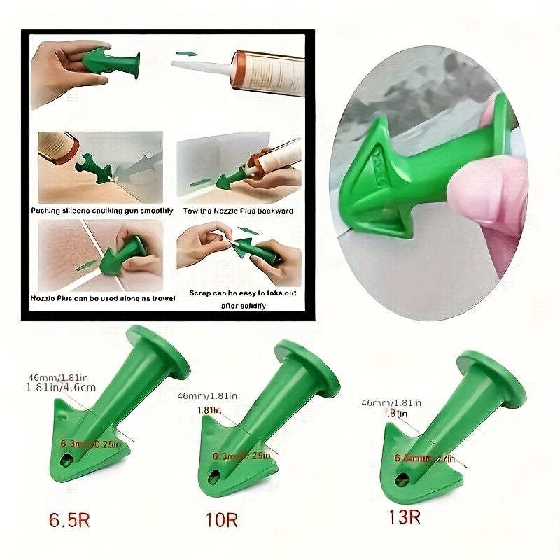 [Non-Electric Nozzles Set] 1/3pcs Plastic Caulk Gun Nozzles Set | Non-Electric, Ideal for Window and Door Sealing, No Battery Required
