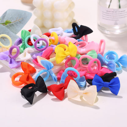 [Holiday Gifts] 10/20/30/40pcs Bow Hair Ties for Youngsters, Colorful Elastic Hair Bands for Ponytails and Braids, Suitable for Daily Use and Holiday Gifts