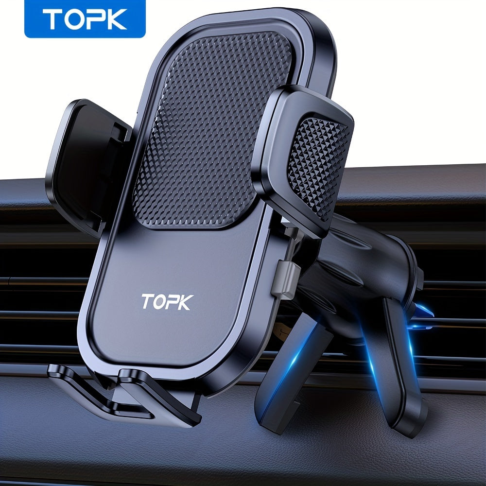 D40-S Heavy-Duty Car Phone Holder Mount with Metal Hook - Compatible with All Cars, Air Vent Installation, Adjustable Grip, Non-Slip Surface