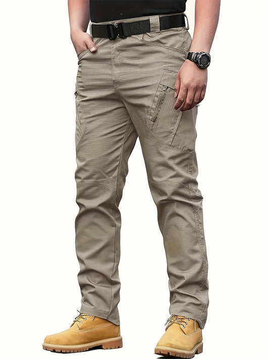Men's Tactical Cargo Pants, Multi-Pocket, Wear-Resistant and Scratch-Proof, Suitable for Outdoor Construction Workers' Construction Wear, Hiking, Spring and Autumn Seasons