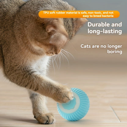 Smart Cat Toy for Self-Entertainment and Teasing, Cat Wand with Intelligent Rolling Ball, Automatic Interactive Cat Ball, Electric Cat Toy