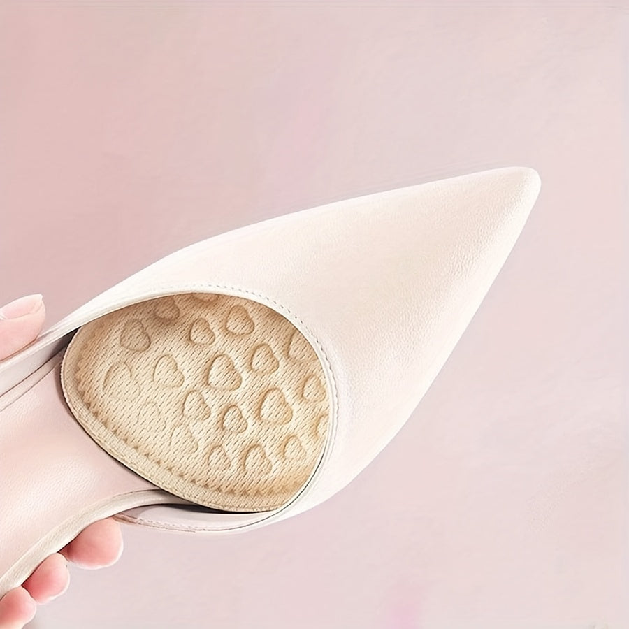 2/4pcs Soft Round-toe -relieving Insole with Heart-shaped Cushioning Pad, Non-slip, Suitable for High Heels and Casual Shoes.