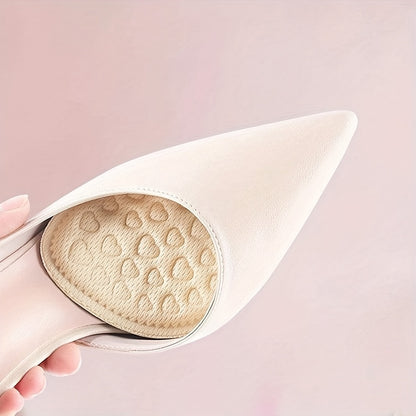 2/4pcs Soft Round-toe -relieving Insole with Heart-shaped Cushioning Pad, Non-slip, Suitable for High Heels and Casual Shoes.