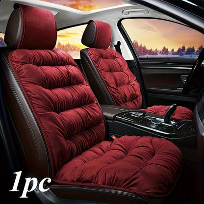 New Car Seat Cushions for Winter, Plush Front Single Seat, Thickened for Cold Weather, Universal Car Seat Cover with Backrest