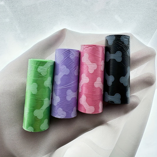 [For Cats & Small Dogs] 4 Rolls/60pcs Pet Poop Bags With Cute Animal Print (Pink, Purple, Green, Brown, Orange, Red, Yellow, Teal, Pink &, &, ) - Leak-Proof, Portable Dog Poop Bags For Cats & Small Dogs, Durable & Easy To Use, Ideal For Outdoor Walks & Tr