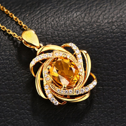 1pc of Stylish And Elegant Spiral Flower Pendant Necklace for Women, Exquisite Jewelry Gift for Valentine'S Day Or Weddings
