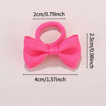 [Holiday Gifts] 10/20/30/40pcs Bow Hair Ties for Youngsters, Colorful Elastic Hair Bands for Ponytails and Braids, Suitable for Daily Use and Holiday Gifts
