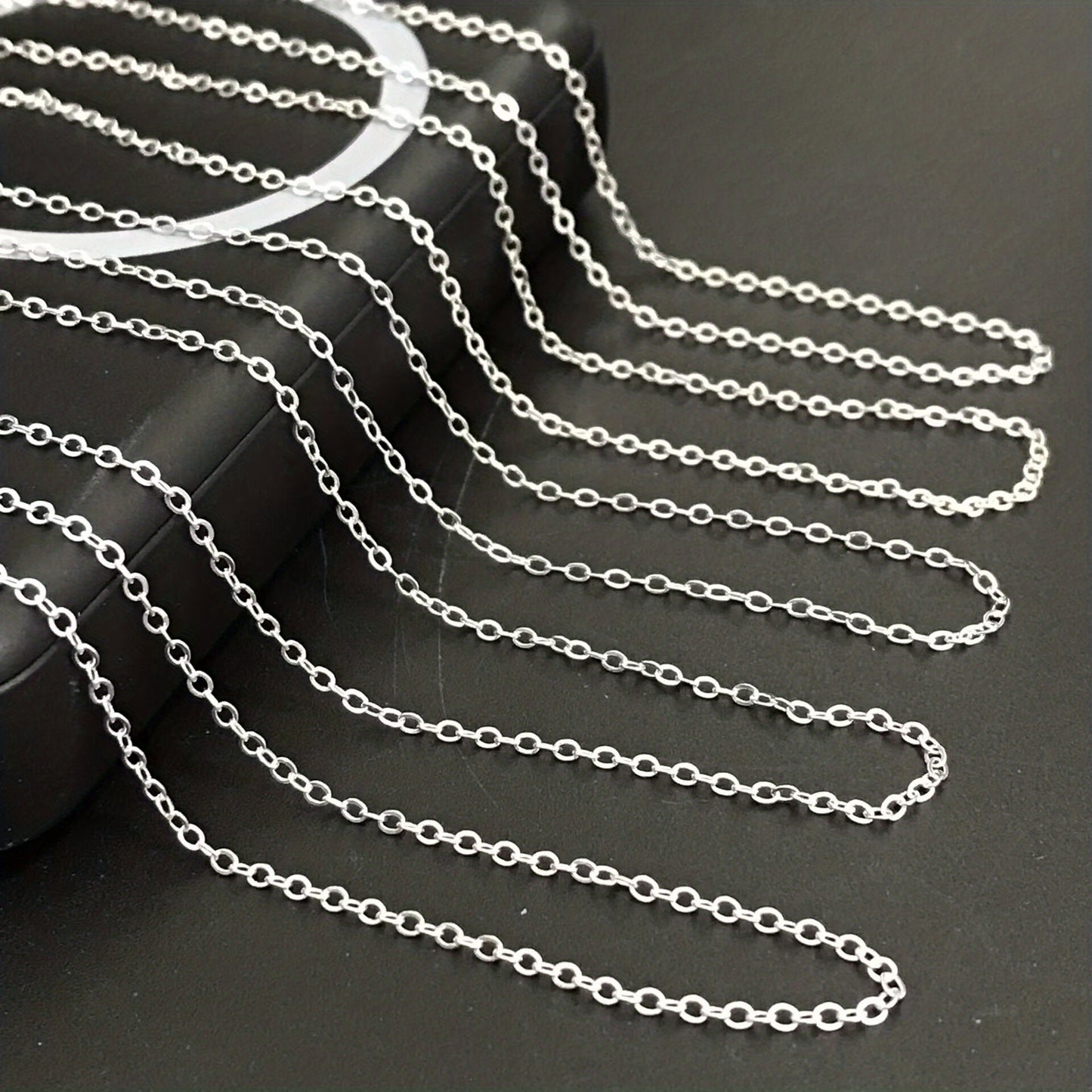 5pcs Silver-plated Plated Link Chain Necklaces with Lobster Clasps - 16-30 Inch Versatile Jewelry Making Chains for Fashion Accessories, Fashion Jewelry Making|Textured Metal Chains|Durable Metal Chains, Jewelry Making Supplies