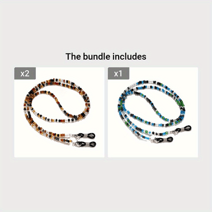 1pc Multi-Colored Beaded Glasses Chain | Chic Fashion Eyewear Accessory, Trendy and Versatile Glasses Strap, Eyeglass Retainer and Convenient Mask Holder by ChiChain