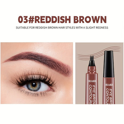 Water-Resistant Eyebrow Pen, Microblading Pencil Featuring a Four-Pronged Tip for Naturally Styled Brows (Available in Five Shades)