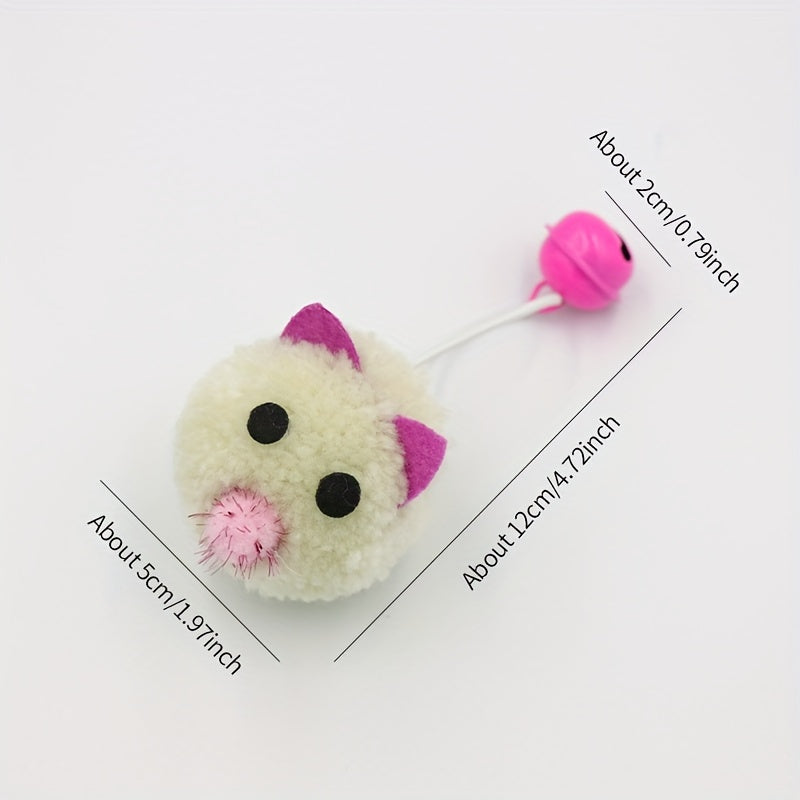 [Macaron Color Matching Cute Mouse] Pet Cat Toy Cute Mouse Shape Macaron Color Matching with Bell Sound Interactive Play Pet Supplies