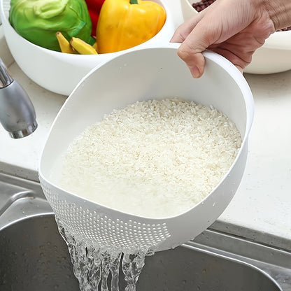 [Multi-Purpose Kitchen Strainer] 1 Modern Plastic Multi-Purpose Kitchen Strainer - Fruit, Vegetable, Rice, and Grain Food Drain Basket - Kitchen Accessory Storage Basket