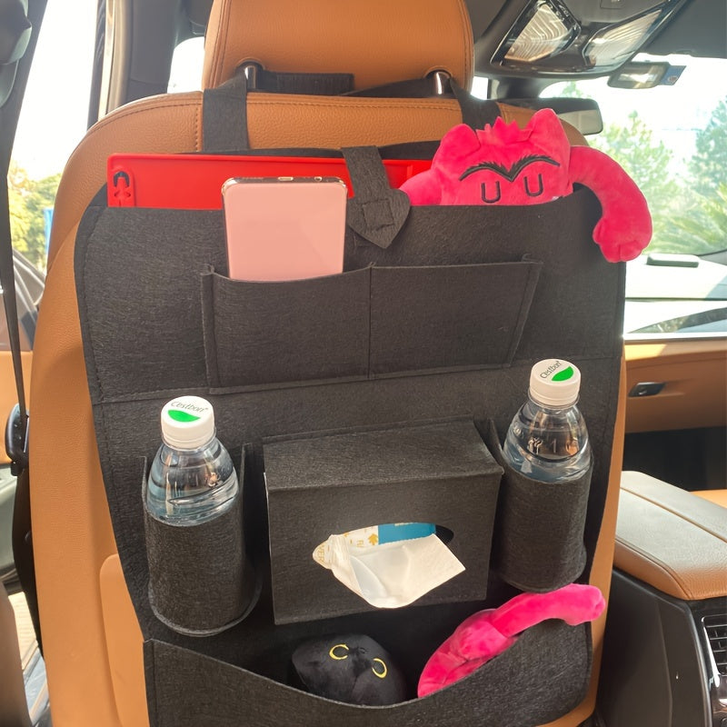 Felt Car Storage Bag Seat Back Bag Car Storage Bag Hanging Bag Storage Bag Car Storage Box Organize Your Car with This Universal Car Backseat Organizer And Storage Bag!