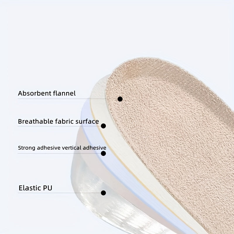 1pair Invisible Inner Raised Insole - Self-adhesive Soft Cushion for Men and Women