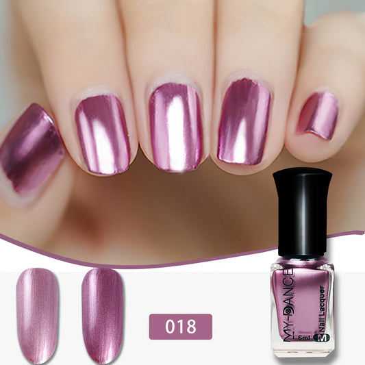 New Mirror Effect Nail Polish, 1pc, Women's Metallic Texture Nail Art, Quick-Drying, Long-Lasting,, No /LED Lamp Needed