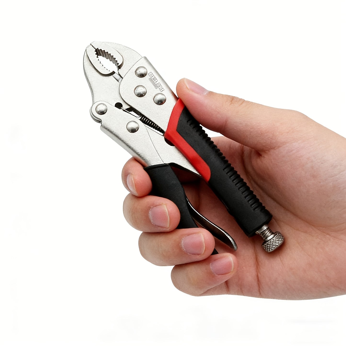 DELIXI ELECTRIC 6/7inch Locking Pliers Wire Cutters Premium Cr-V Construction Curved Jaw Locking Pliers with Wire Cutter Fit, Compact and Portable, for Clamping Twisting Welding