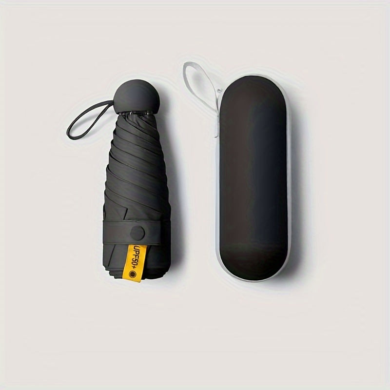 1pc Mini Travel Sun Umbrella with Box, Lightweight and Portable Manual Open Umbrella, Small Compact Sun Umbrella for