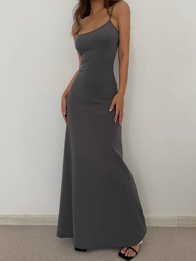 Foreign style sweet and spicy style shows body base suspender long dress high sense waist thin pure desire dress children summer