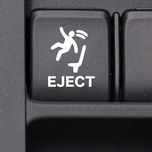 Set of 2 Eject Button Stickers for Empty Car Buttons, Humorous Car Accessories for Men, Video Game Decals for Vehicles, Prank Gift for Car Enthusiasts, Christmas Decorations