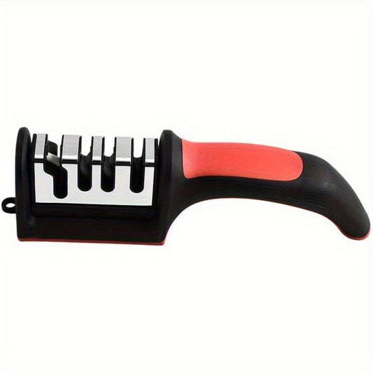 1pc Professional 4-Stage Tungsten Steel and Ceramic Sharpening Stone, Knife Sharpener Tool for Home, Kitchen, and Restaurant Use, Essential for Summer, Ideal Gift for Easter, Ramadan, St. Patrick's Day, Mother's Day, and Father's Day