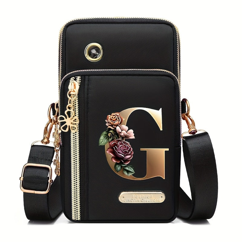 Flower Ben Letter Z Print Fashion Casual Shoulder Bag Crossbody Bag Coin Purse New Nylon Cloth New Mobile Phone Shoulder Bag Bag Women'S Bag